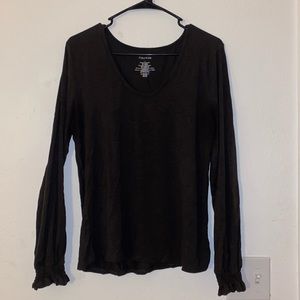 Cozy Espresso—Colored, Rouged Sleeve, Long-Sleeve T-shirt